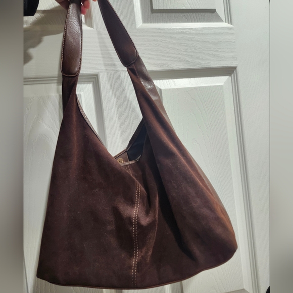 Handbags - Chic Brown Suede Hobo Bag